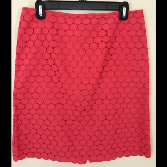 J. Crew Dresses & Skirts - J Crew No. 2 Pencil Skirt Coral Cotton Eyelet Sz 6